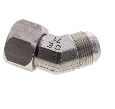 45deg JIC Angled Fitting UN 1-5/16''-12 Male x Female Stainless Steel 170bar (2388.5psi)