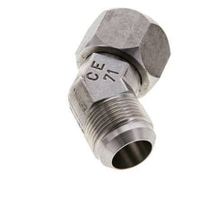 Raccord JIC coudé 45deg UN 1-5/16''-12 Mâle x Femelle Acier inoxydable 170bar (2388.5psi)