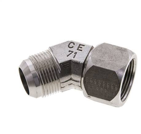 Raccord JIC coudé 45deg UN 1-5/16''-12 Mâle x Femelle Acier inoxydable 170bar (2388.5psi)