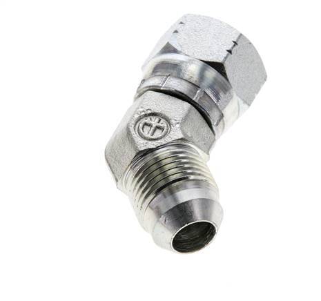 Raccord JIC coudé 45deg UNF 3/4''-16 Mâle x Femelle Acier 275bar (3863.75psi)