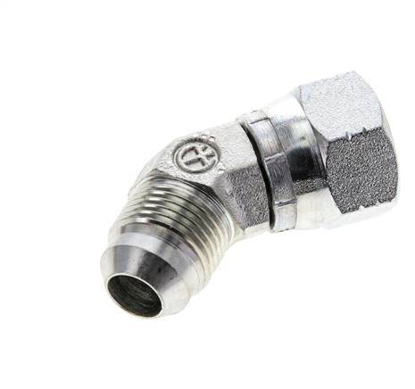 Raccord JIC coudé 45deg UNF 3/4''-16 Mâle x Femelle Acier 275bar (3863.75psi)