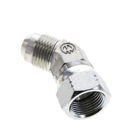 Raccord JIC coudé 45deg UNF 3/4''-16 Mâle x Femelle Acier 275bar (3863.75psi)
