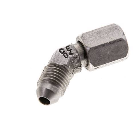 Raccord JIC coudé 45deg UNF 7/16''-20 Mâle x Femelle Acier inoxydable 310bar (4355.5psi)