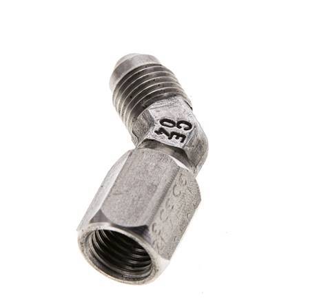 Raccord JIC coudé 45deg UNF 7/16''-20 Mâle x Femelle Acier inoxydable 310bar (4355.5psi)