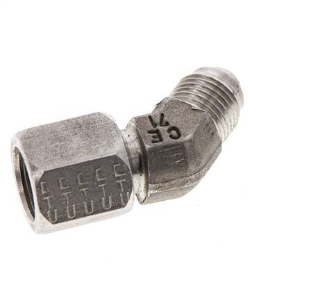 45deg JIC Angled Fitting UNF 1/2''-20 Male x Female Stainless Steel 275bar (3863.75psi)