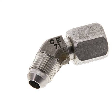 Raccord JIC coudé 45deg UNF 1/2''-20 Mâle x Femelle Acier inoxydable 275bar (3863.75psi)