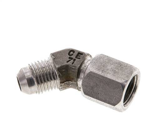 Raccord JIC coudé 45deg UNF 1/2''-20 Mâle x Femelle Acier inoxydable 275bar (3863.75psi)