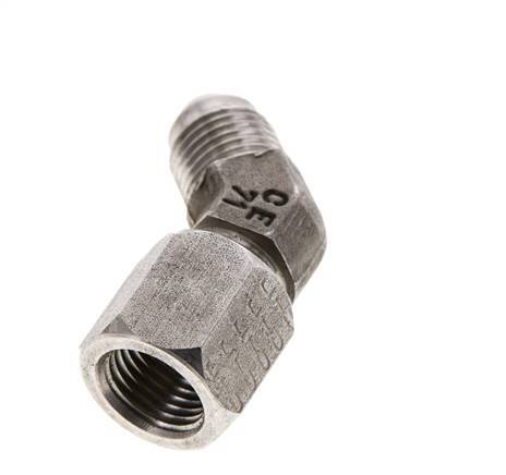 Raccord JIC coudé 45deg UNF 1/2''-20 Mâle x Femelle Acier inoxydable 275bar (3863.75psi)