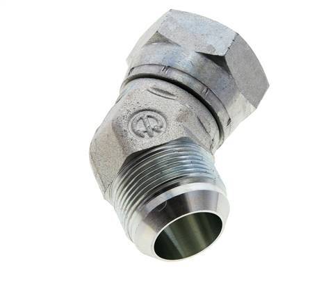 45deg JIC Angled Fitting UN 1-5/8''-12 Male x Female Steel 140bar (1967.0psi)