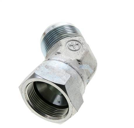 45deg JIC Angled Fitting UN 1-5/8''-12 Male x Female Steel 140bar (1967.0psi)
