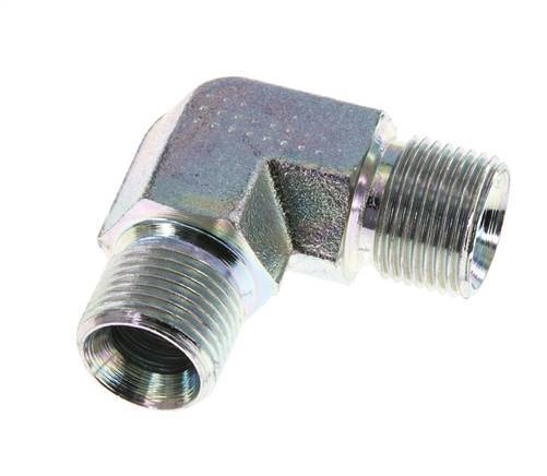 Raccord coudé 90deg G3/8'' Acier haute pression 60° Cône 325bar (4566.25psi) Hydraulique