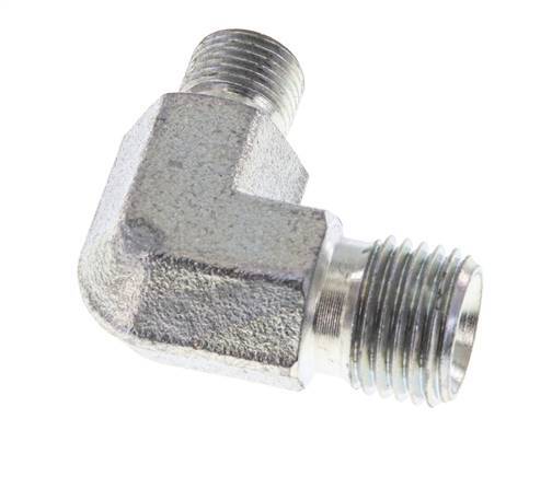 Raccord réducteur angulaire 90deg G1/8'' x G1/4'' Acier haute pression Cône 60° 350bar (4917.5psi) Hydraulique