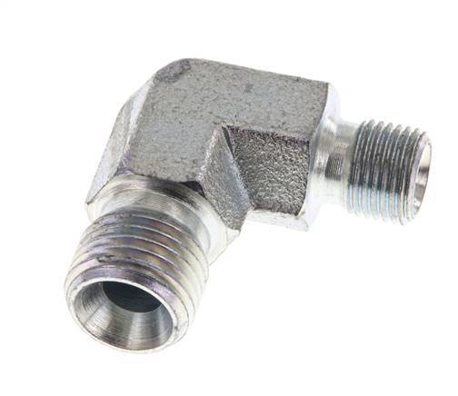 Raccord réducteur angulaire 90deg G1/8'' x G1/4'' Acier haute pression Cône 60° 350bar (4917.5psi) Hydraulique