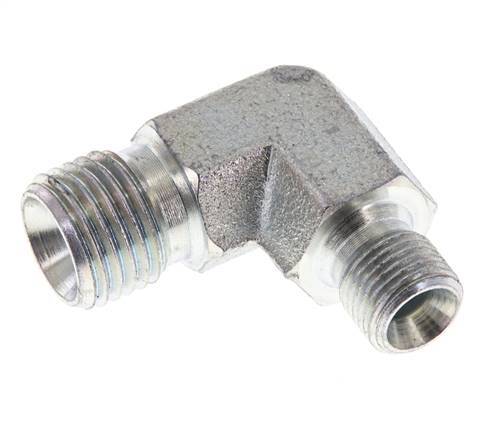 Raccord réducteur angulaire 90deg G1/8'' x G1/4'' Acier haute pression Cône 60° 350bar (4917.5psi) Hydraulique