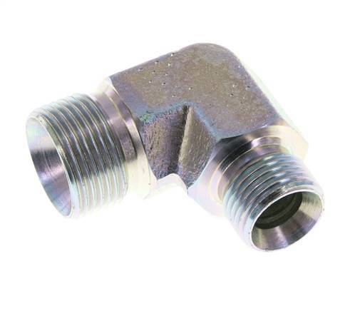 Raccord réducteur angulaire 90deg G1/2'' x G3/4'' Acier haute pression Cône 60° 325bar (4566.25psi) Hydraulique