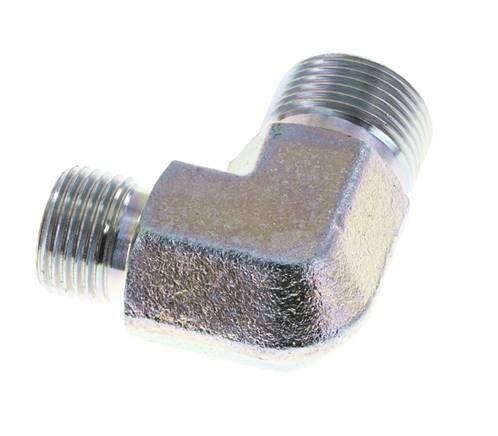 90deg Angled Reducing Fitting G1/2'' x G3/4'' High Pressure Steel 60° Cone 325bar (4566.25psi) Hydraulic