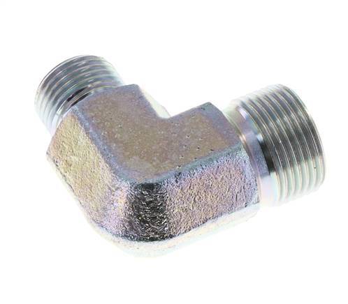Raccord réducteur angulaire 90deg G1/2'' x G3/4'' Acier haute pression Cône 60° 325bar (4566.25psi) Hydraulique