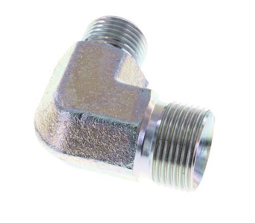 Raccord réducteur angulaire 90deg G1/2'' x G3/4'' Acier haute pression Cône 60° 325bar (4566.25psi) Hydraulique