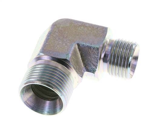 Raccord réducteur angulaire 90deg G1/2'' x G3/4'' Acier haute pression Cône 60° 325bar (4566.25psi) Hydraulique