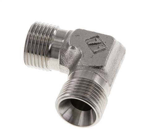 Raccord coudé 90deg G3/8'' Acier inoxydable haute pression Cône 60° 325bar (4566.25psi) Hydraulique