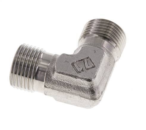Raccord coudé 90deg G3/8'' Acier inoxydable haute pression Cône 60° 325bar (4566.25psi) Hydraulique