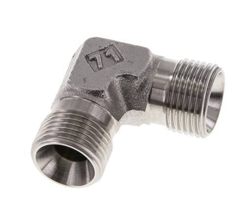 Raccord coudé 90deg G3/8'' Acier inoxydable haute pression Cône 60° 325bar (4566.25psi) Hydraulique