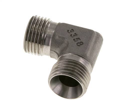 Raccord coudé 90deg G1/2'' Acier inoxydable haute pression Cône 60° 350bar (4917.5psi) Hydraulique