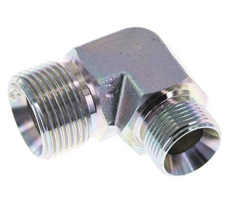 Raccord réducteur angulaire 90deg G3/4'' x G1'' Acier haute pression Cône 60° 225bar (3161.25psi) Hydraulique