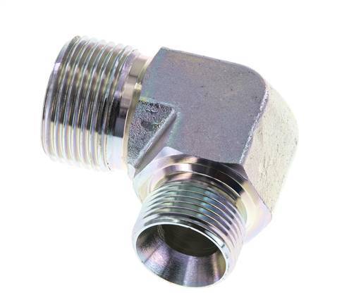 Raccord réducteur angulaire 90deg G3/4'' x G1'' Acier haute pression Cône 60° 225bar (3161.25psi) Hydraulique