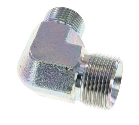 Raccord réducteur angulaire 90deg G3/4'' x G1'' Acier haute pression Cône 60° 225bar (3161.25psi) Hydraulique