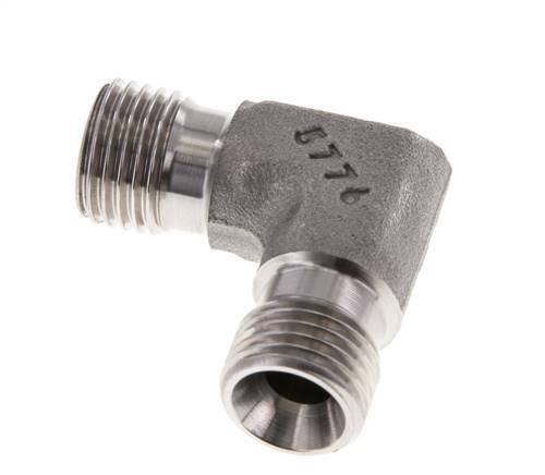 Raccord coudé 90deg G1/4'' Acier inoxydable haute pression Cône 60° 350bar (4917.5psi) Hydraulique