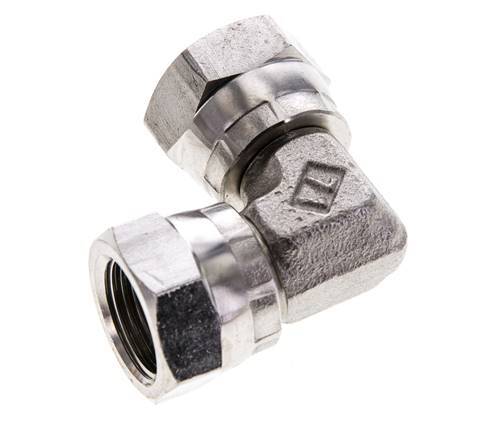 Raccord coudé 90deg G3/8'' femelle Acier inoxydable haute pression Cône 60° 425bar (5971.25psi) Hydraulique