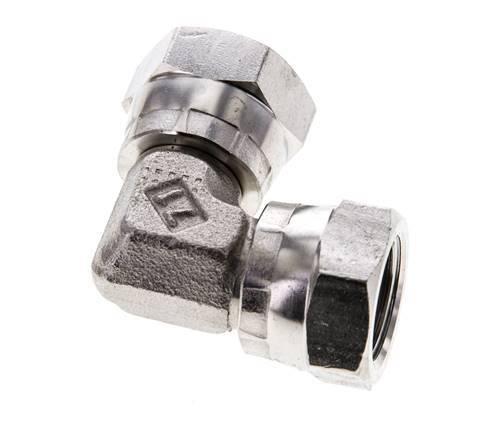 Raccord coudé 90deg G3/8'' femelle Acier inoxydable haute pression Cône 60° 425bar (5971.25psi) Hydraulique