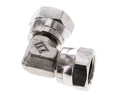 Raccord coudé 90deg G3/8'' femelle Acier inoxydable haute pression Cône 60° 425bar (5971.25psi) Hydraulique