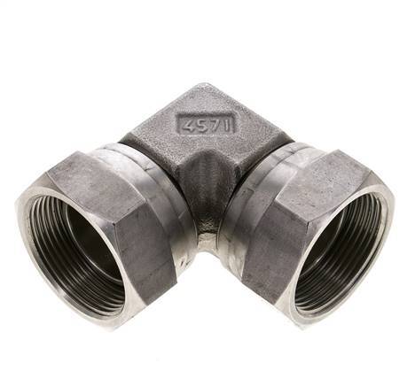 90deg Angled Fitting G1 1/2'' Female High Pressure Stainless Steel 60° Cone 125bar (1756.25psi) Hydraulic