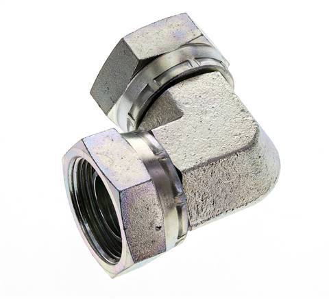 Raccord coudé 90deg G1 1/4'' Femelle Haute Pression Acier 60° Cône 150bar (2107.5psi) Hydraulique