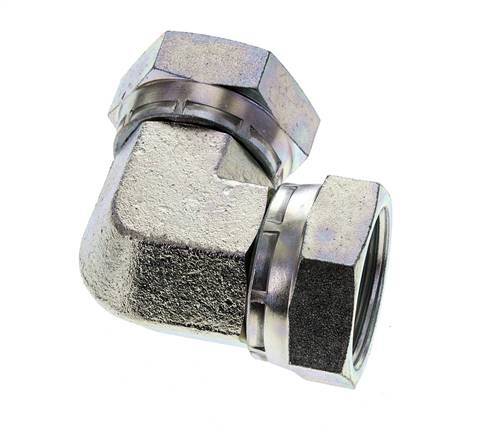 Raccord coudé 90deg G1 1/4'' Femelle Haute Pression Acier 60° Cône 150bar (2107.5psi) Hydraulique