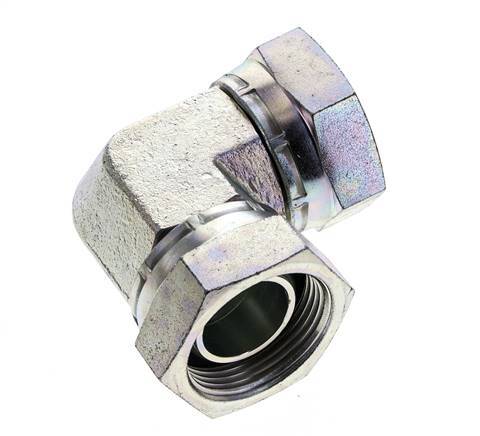 Raccord coudé 90deg G1 1/4'' Femelle Haute Pression Acier 60° Cône 150bar (2107.5psi) Hydraulique