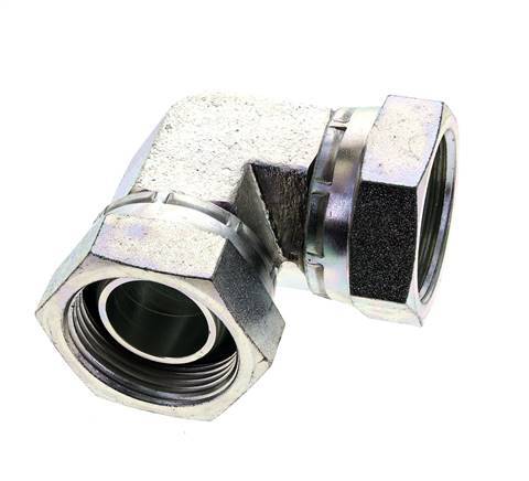 Raccord coudé 90deg G1 1/4'' Femelle Haute Pression Acier 60° Cône 150bar (2107.5psi) Hydraulique
