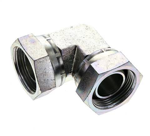 Raccord coudé 90deg G1 1/4'' Femelle Haute Pression Acier 60° Cône 150bar (2107.5psi) Hydraulique