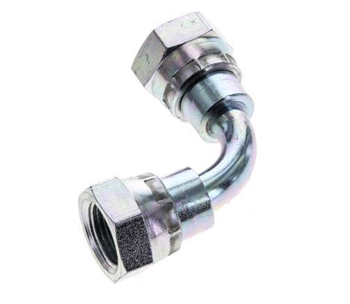 Raccord coudé 90deg G3/8'' Femelle Acier Haute Pression Cône 60° 425bar (5971.25psi) Hydraulique