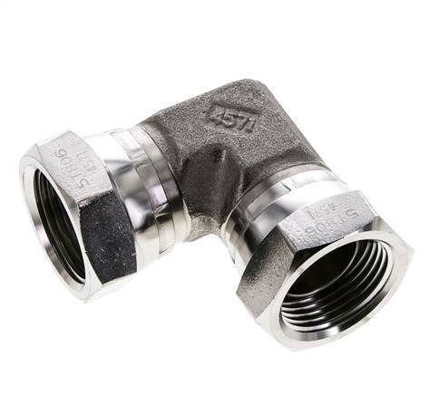 Raccord coudé 90deg G1'' femelle Acier inoxydable haute pression Cône 60° 150bar (2107.5psi) Hydraulique