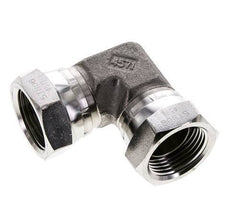 Raccord coudé 90deg G1'' femelle Acier inoxydable haute pression Cône 60° 150bar (2107.5psi) Hydraulique
