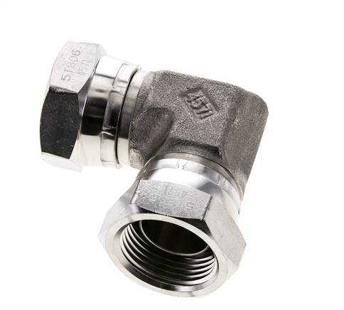 Raccord coudé 90deg G1'' femelle Acier inoxydable haute pression Cône 60° 150bar (2107.5psi) Hydraulique