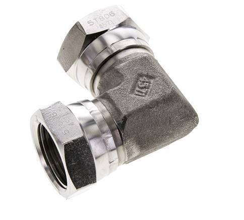 Raccord coudé 90deg G1'' femelle Acier inoxydable haute pression Cône 60° 150bar (2107.5psi) Hydraulique