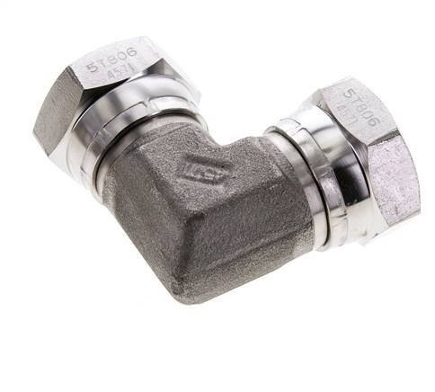 Raccord coudé 90deg G1'' femelle Acier inoxydable haute pression Cône 60° 150bar (2107.5psi) Hydraulique