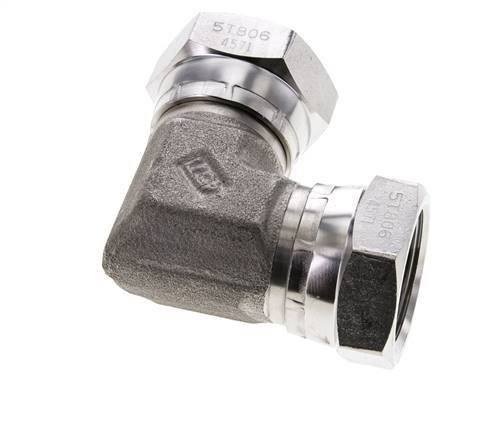 Raccord coudé 90deg G1'' femelle Acier inoxydable haute pression Cône 60° 150bar (2107.5psi) Hydraulique