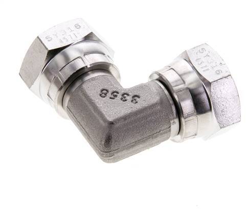Raccord coudé 90deg G1/2'' Femelle Haute Pression Acier inoxydable Cône 60° 300bar (4215.0psi) Hydraulique