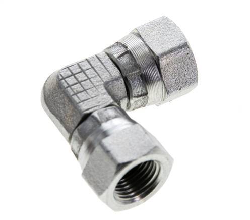 Raccord coudé 90deg G1/8'' Femelle Acier Haute Pression Cône 60° 575bar (8078.75psi) Hydraulique