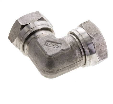 Raccord coudé 90deg G1 1/4'' Femelle Haute Pression Acier Inoxydable Cône 60° 150bar (2107.5psi) Hydraulique